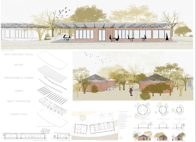 Restaurant, priest accommodation, and community housing extend the chapel’s role into daily communal life.