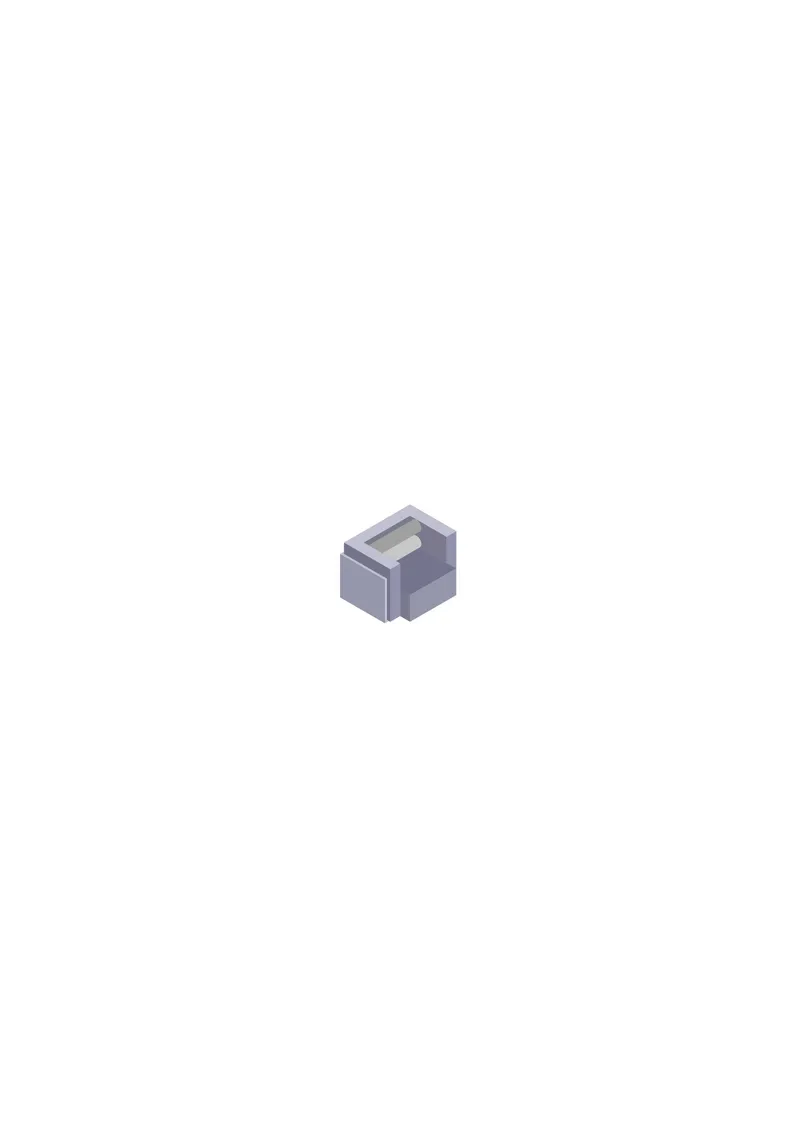 Isometric drawing of a cubic volume with a recessed corner opening