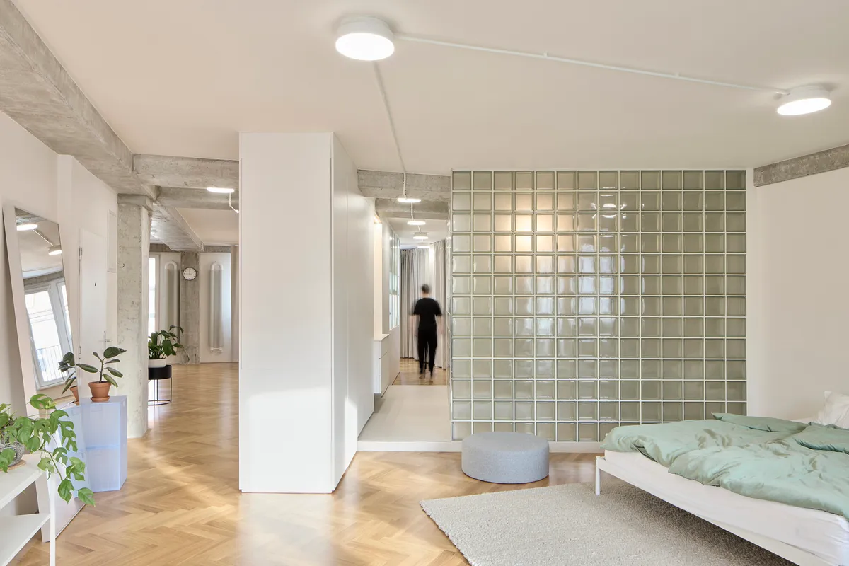 RDTH architekti Rips Out Nearly Every Wall in a Prague Apartment and Replaces Them with Furniture