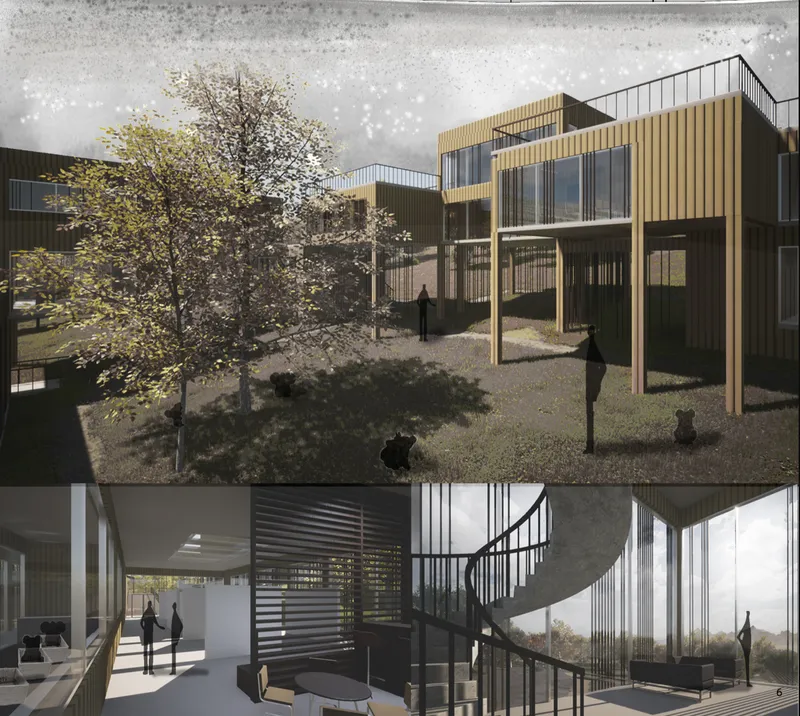 Forest-inspired courtyards and elevated structures create sheltered environments that encourage natural movement and wellbeing.