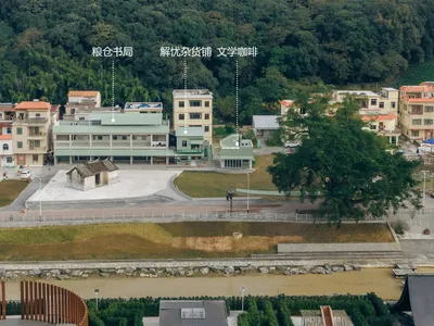 Atelier XÜK Wraps a Rural Chinese Village Center in Mint Green Corrugated Metal