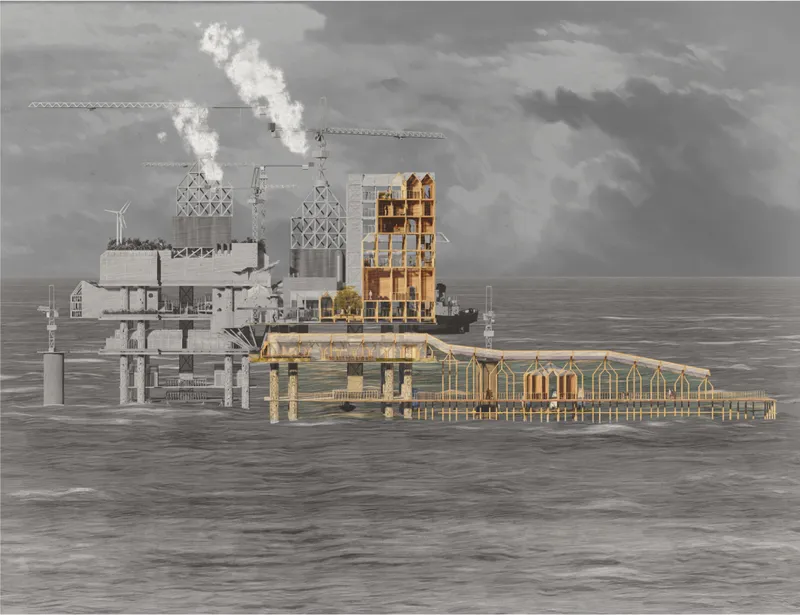 The former industrial structure is reimagined as a cultural landmark where architecture encourages environmental awareness.