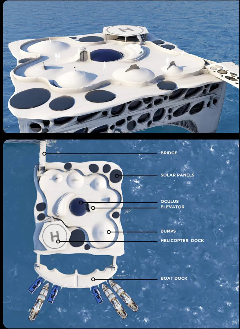 Coral-Inspired Museum Platform Floating Above the Ocean