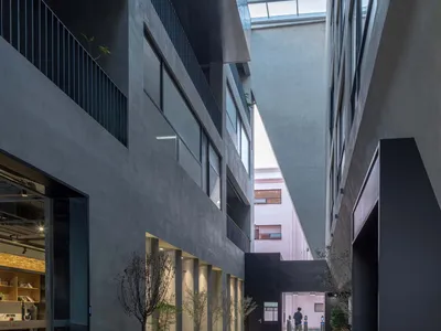 Diagonal Architectural Design Wraps a Shenzhen Factory Renovation in Terracotta and Light