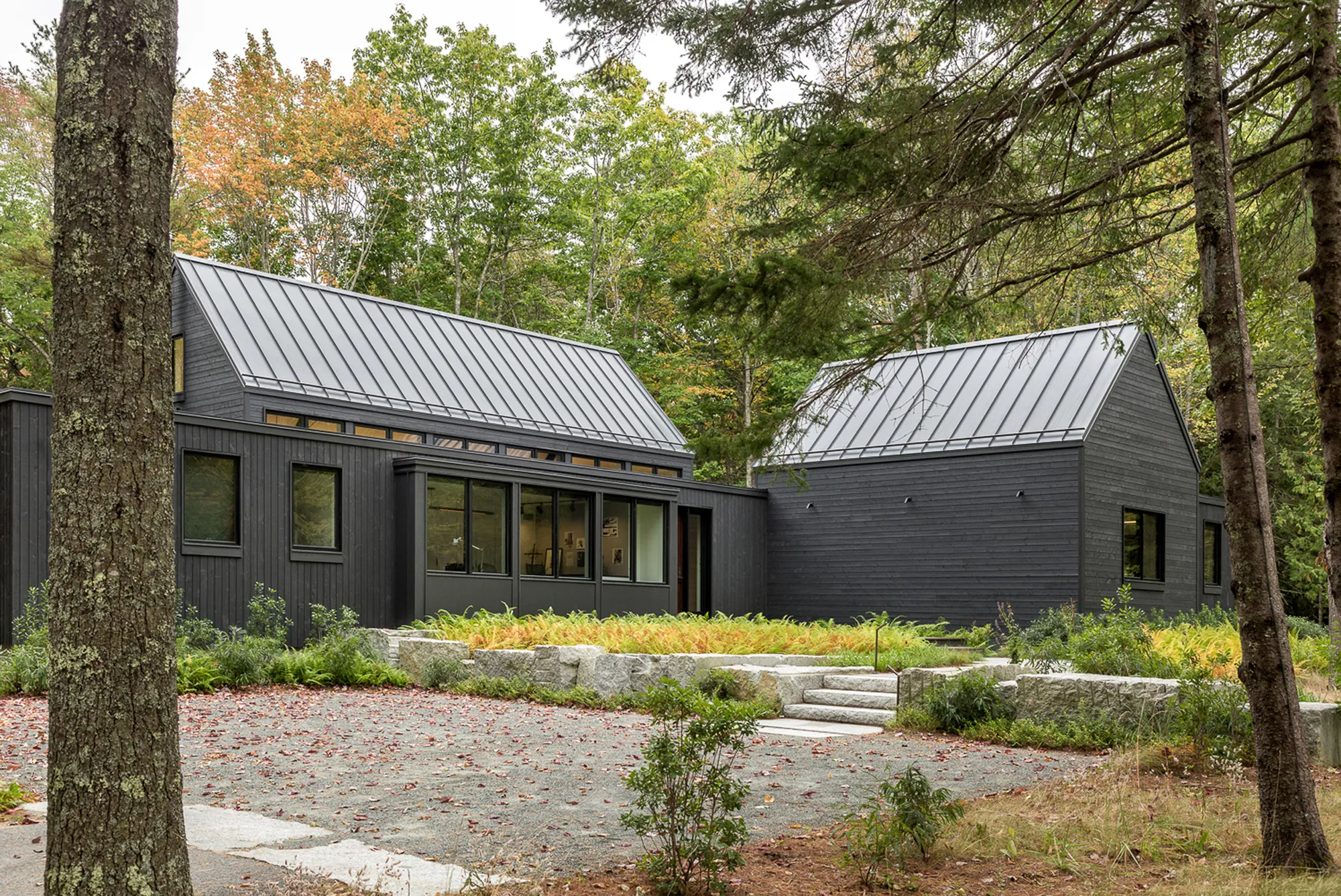 ElliottArchitects Builds a Dark Gabled House on a Century-Old Foundation in Blue Hill, Maine