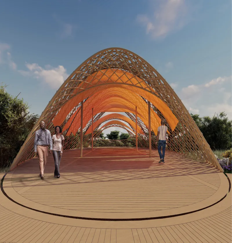 Restored forest gardens and winding pathways form a biodiverse sanctuary that reconnects visitors with Ethiopia's natural environment.