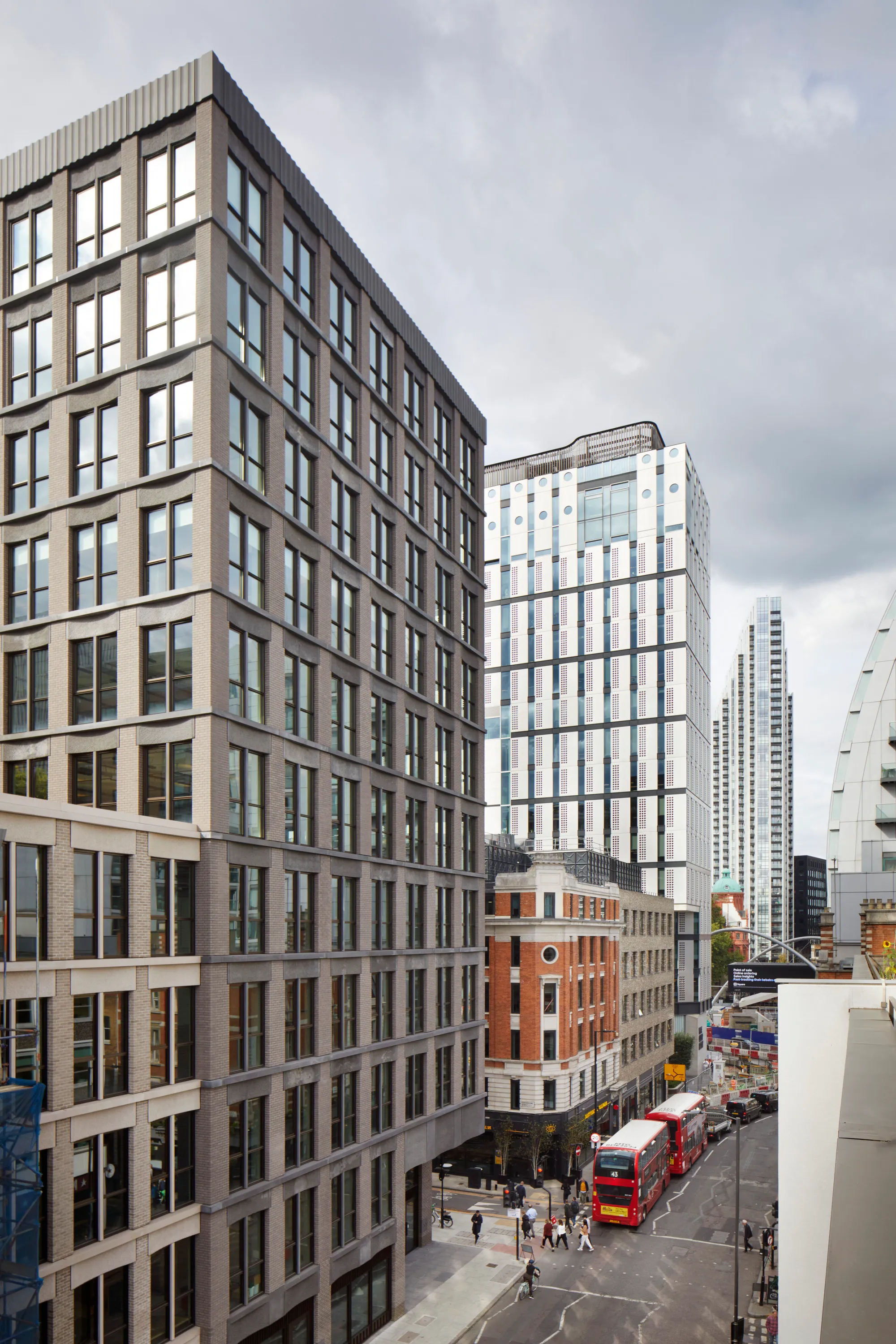 Morris+Company Breaks an 80-Meter London Office Block into Four Distinct Brick Characters