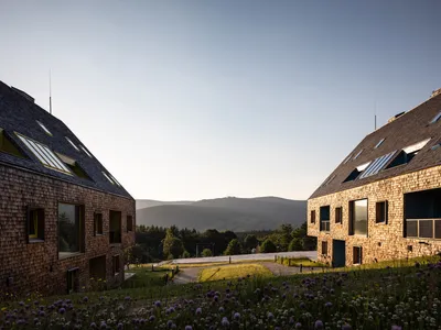 CL3 Studio Wraps Two Apartment Buildings in Larch Shingles in the Czech Highlands
