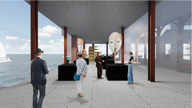Elevated religious and contemplative spaces create moments of reflection within the floating ecotourism complex.