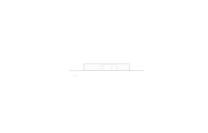 Elevation drawing depicting the flat-roofed volumes from another side