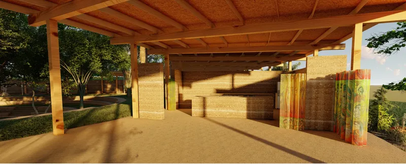 Open community pavilion designed for gathering, learning, and everyday social interaction.