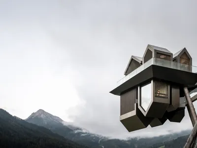 noa* Flips a Mountain Village Upside Down to Create a Cantilevered Spa in the Dolomites