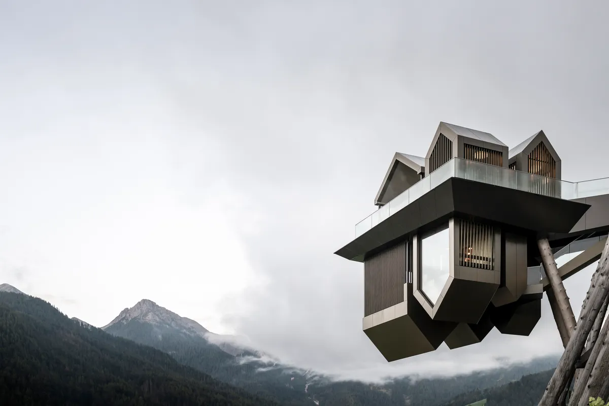 noa* Flips a Mountain Village Upside Down to Create a Cantilevered Spa in the Dolomites