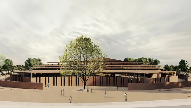 Surrounded by nature and gathering spaces, the Eco-Chapel becomes a community-centered destination for reflection and connection.