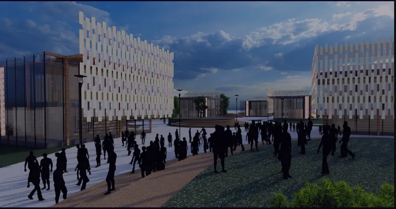 LIGHT VILLAGE creates an illuminated public sports hub where architecture, gathering, and urban movement meet.