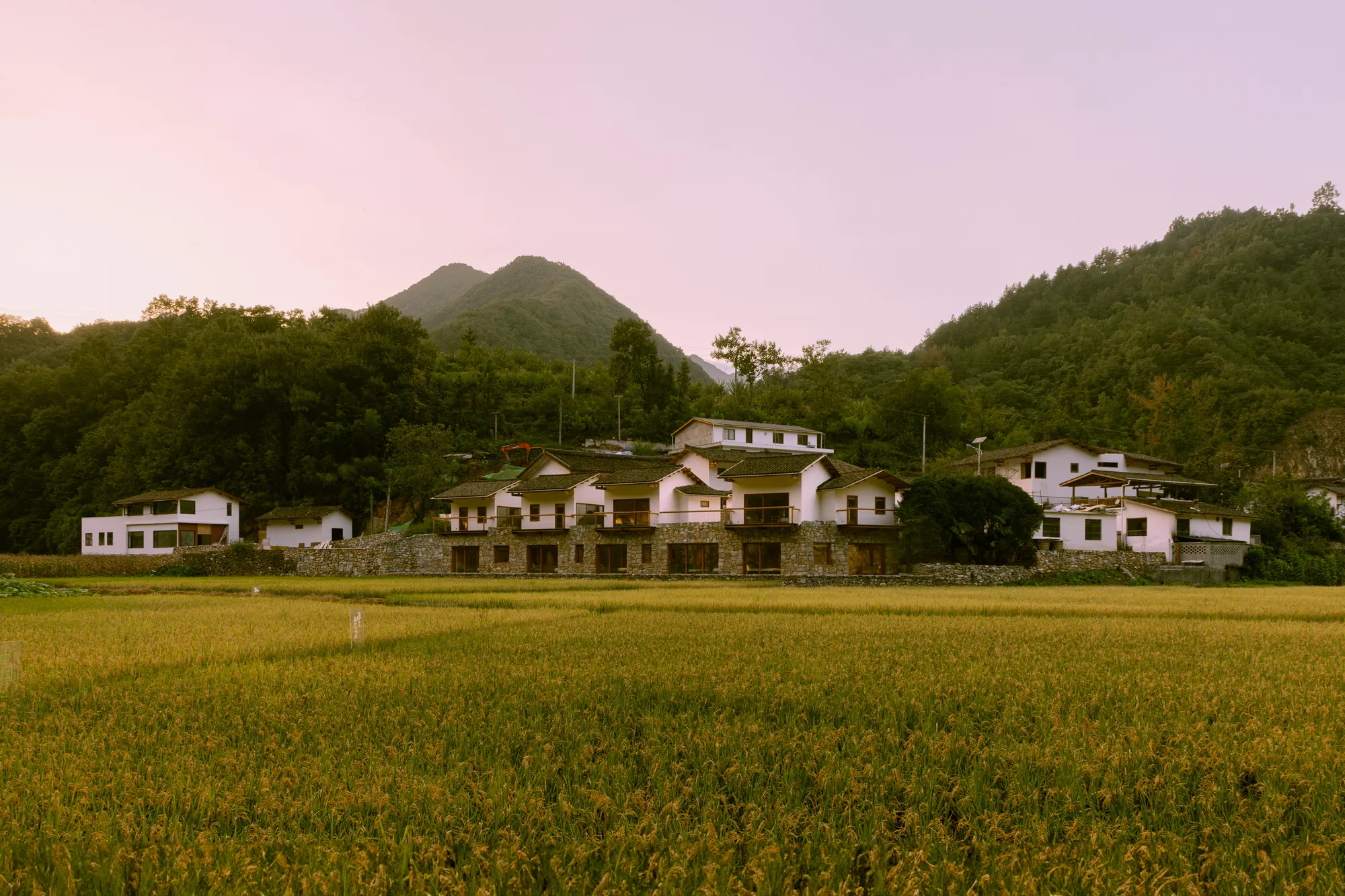 kooo architects Disguise a Two-Story Hotel as a Village Row in Rural Shaanxi