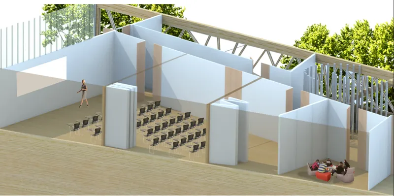 Flexible first-floor rooms designed for workshops, talks, meetings and community gatherings.