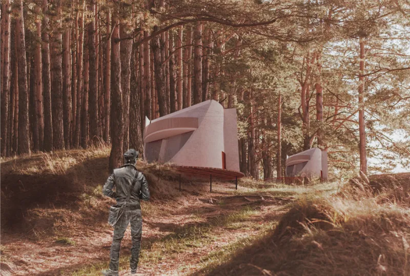 Compact retreat units are embedded within the forest, offering privacy and a close connection to Montserrat’s natural setting