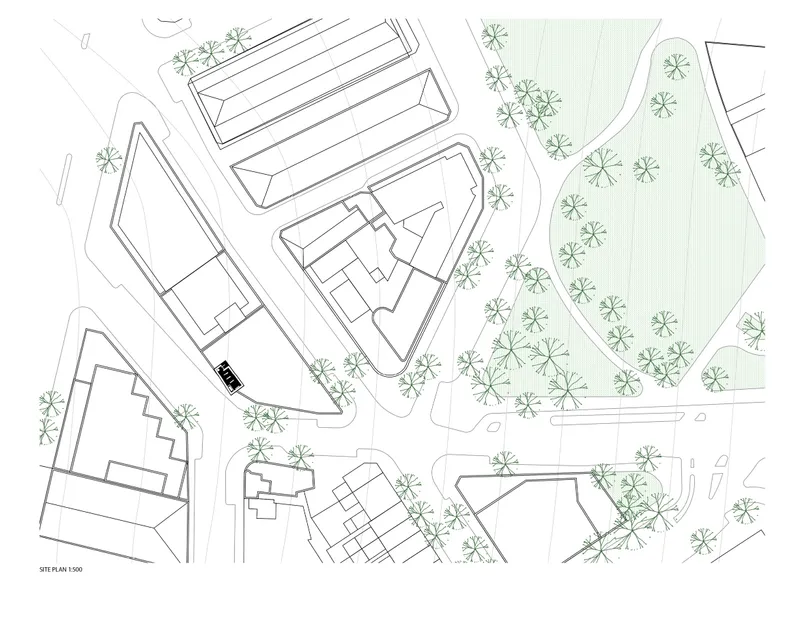 Site plan illustrating the project's strategic placement within the urban fabric of Surry Hills, Sydney.