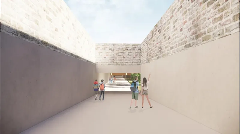 TIME FRAME explores adaptive architecture through flexible learning spaces, social courtyards, and a framework designed 