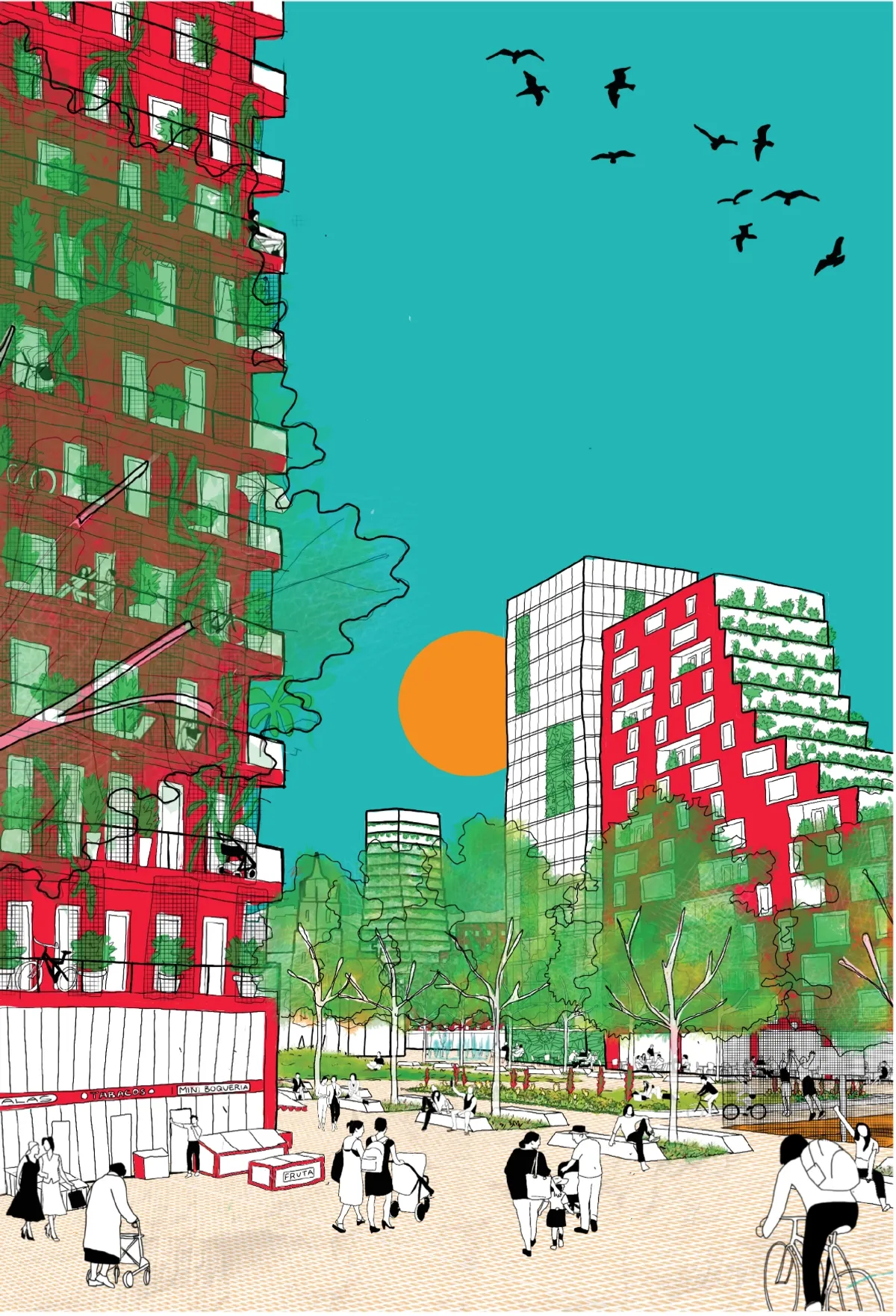 GREEN GRID: Reconnecting Barcelona's Blocks Through a Continuous Public Landscape