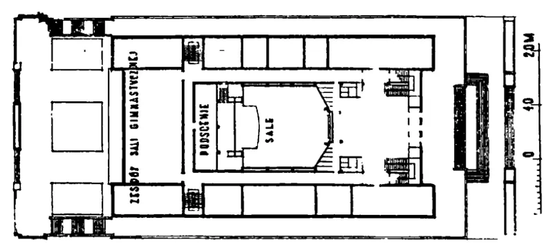 Fig. 3. Functional Programme of the MCC (source: J. Kowalski, Morski Dom Kultury, „Architektura” 1955, nr 4 (90), s. 87)