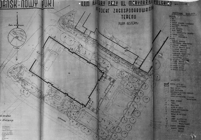 Fig. 8. Preliminary site development plan by M. Moder (source: State Archives in Gdańsk)