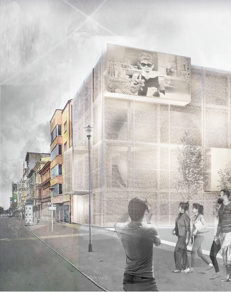 NON GRAMME’s translucent facade transforms Piotrkowska Street into an extension of the cinematic experience.