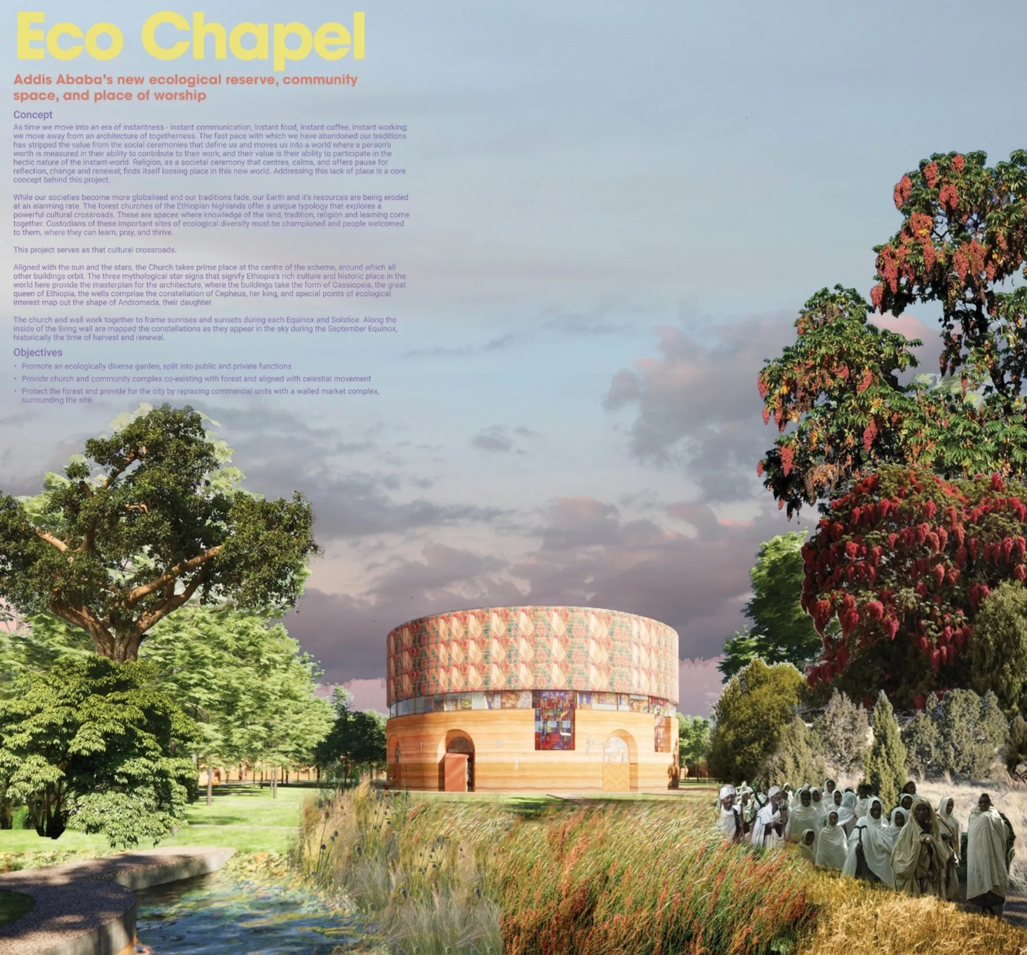 Urban Eco-Chapel: Sustainable Architecture for Worship, Ecology, and Community in Addis Ababa