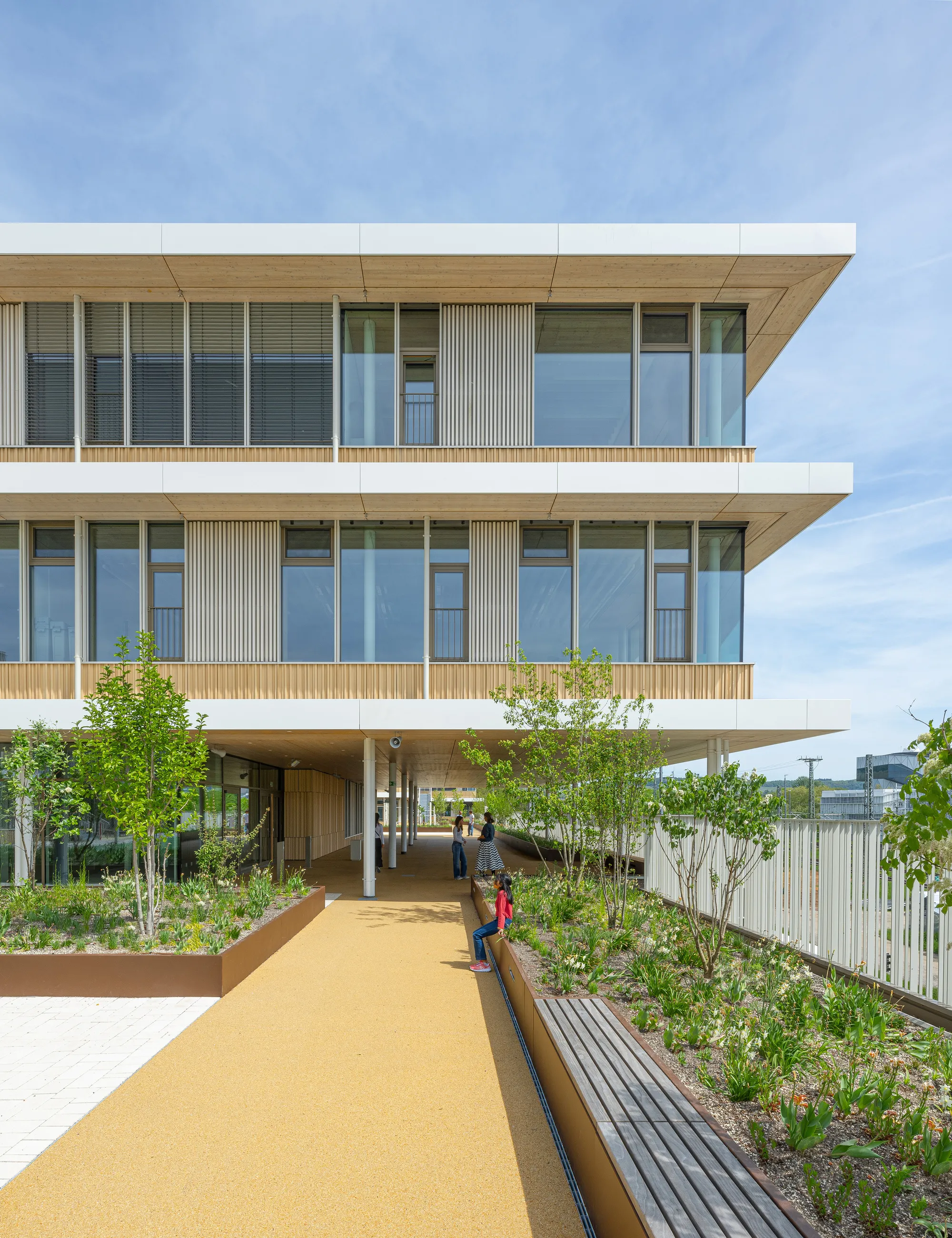 Behnisch Architekten Raises an Entire School Campus onto a Timber Plateau in Heilbronn