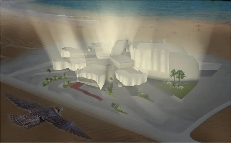 Outdoor projection space turns the cinema complex into an open public film venue.
