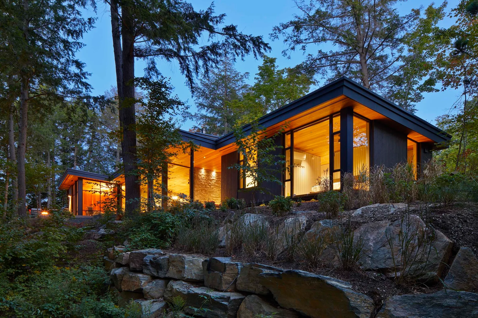 Michael Taylor Architecture + Design Buries a Cottage Six Feet Below Grade on Percy Lake