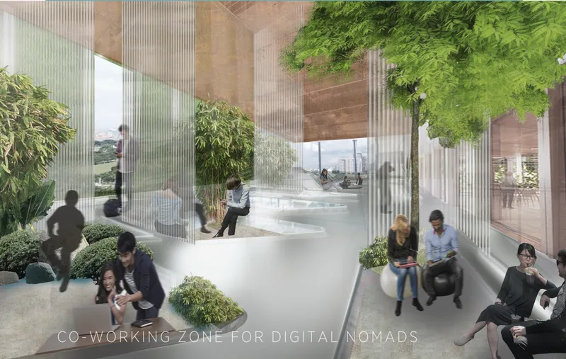 Biophilic co-working spaces create flexible, nature-rich work environments for digital nomads.