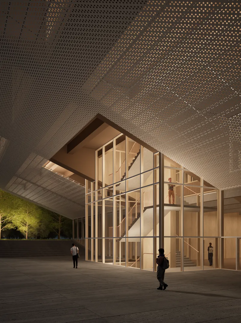 Staircase Projecting Beyond the Building Façade