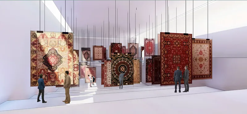 Carpet exhibition celebrating Afghan craftsmanship and cultural heritage.