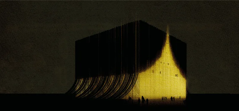 The Waves glows against the night, transforming its fluid façade into a dramatic waterfront beacon