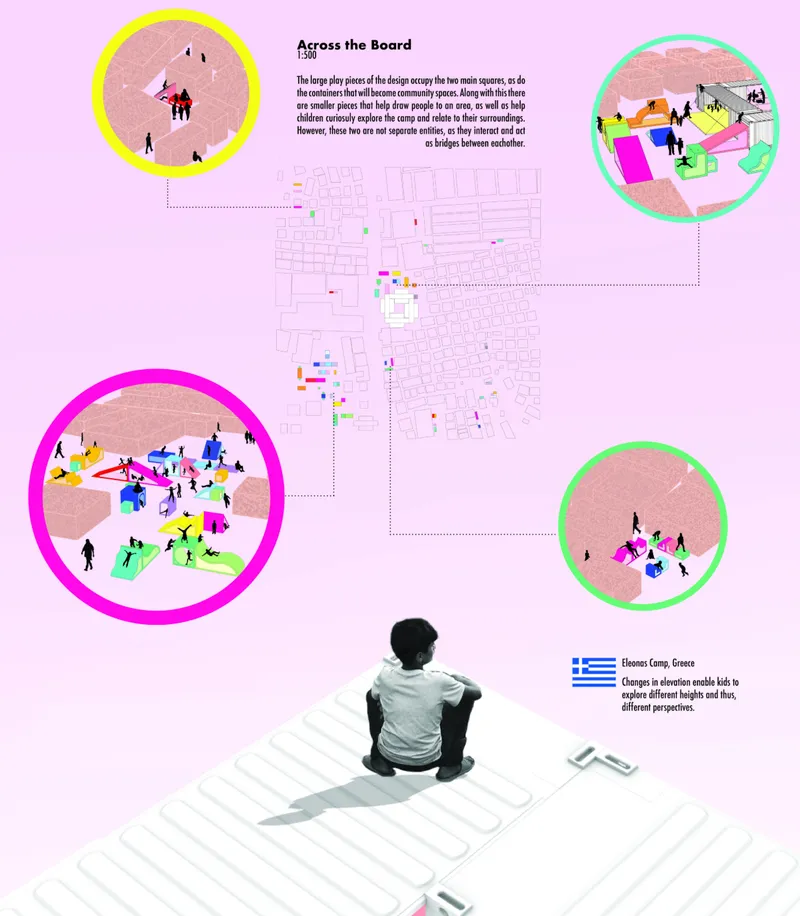 Play modules activate Eleonas Camp, creating a flexible landscape for movement, exploration, and social interaction.