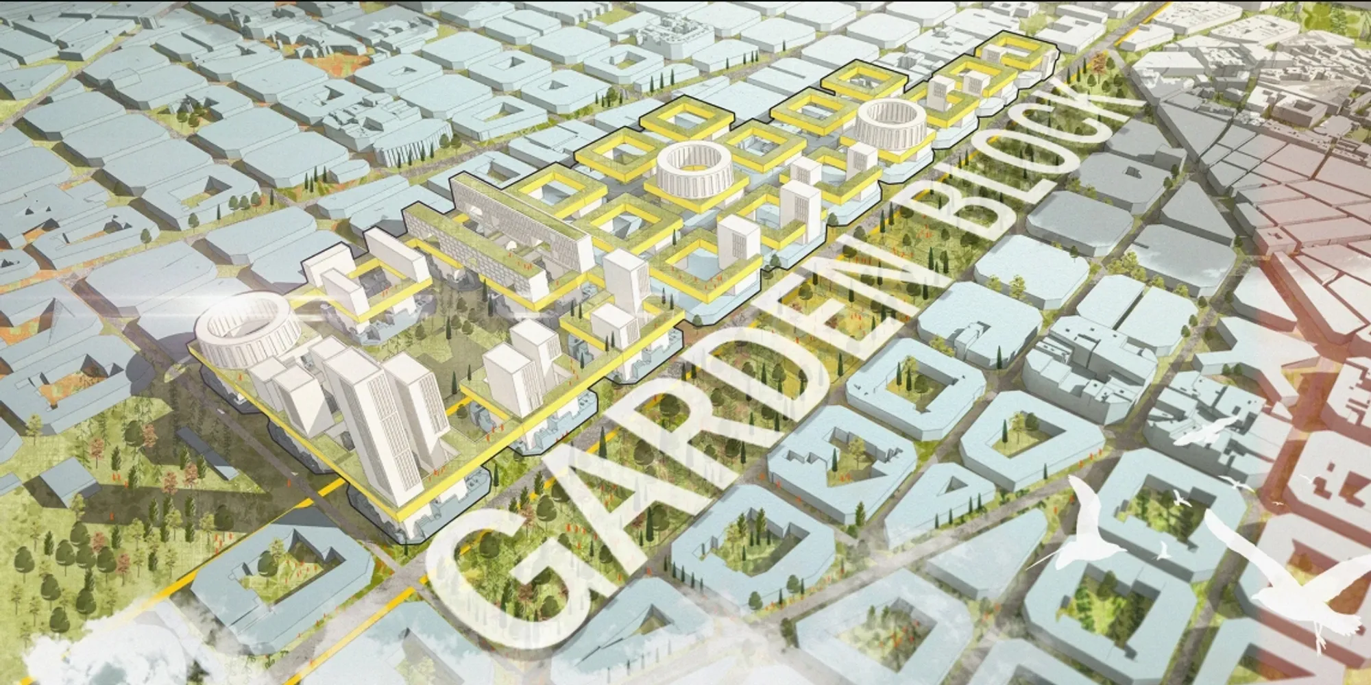 Garden Block: Sustainable Architecture Reimagining Barcelona’s Cerdà Grid for 2050