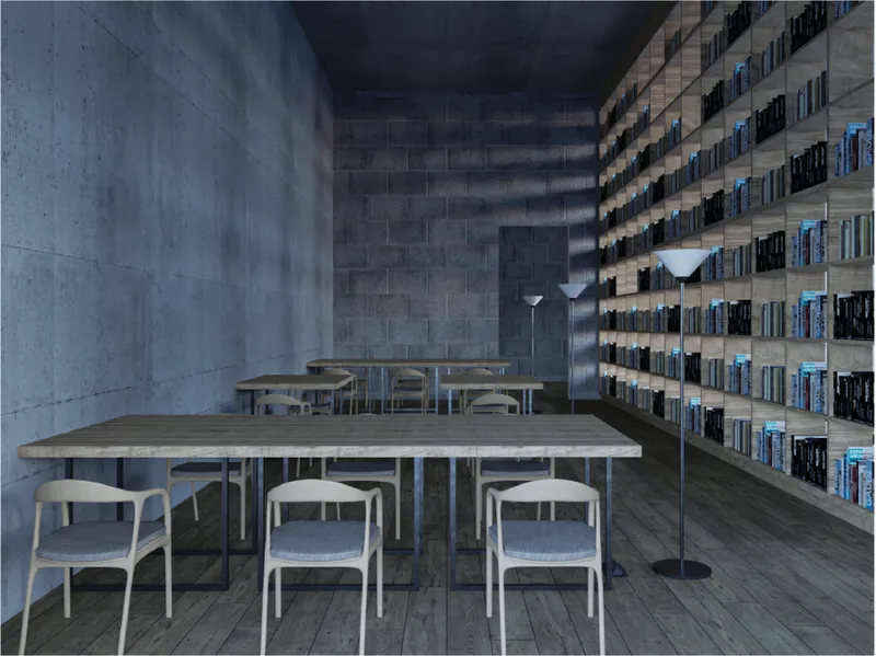 Interconnected library levels create a continuous landscape of books, circulation and informal reading spaces.