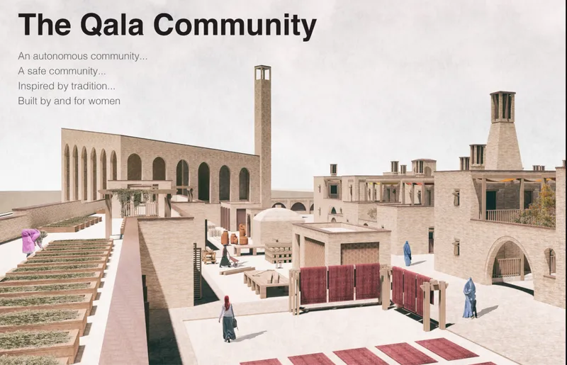 A self-sustaining Qala community shaped by Afghan tradition, shared courtyards, productive spaces, and women-led living.