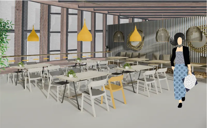 A welcoming communal dining space designed to encourage everyday interaction and social connection.