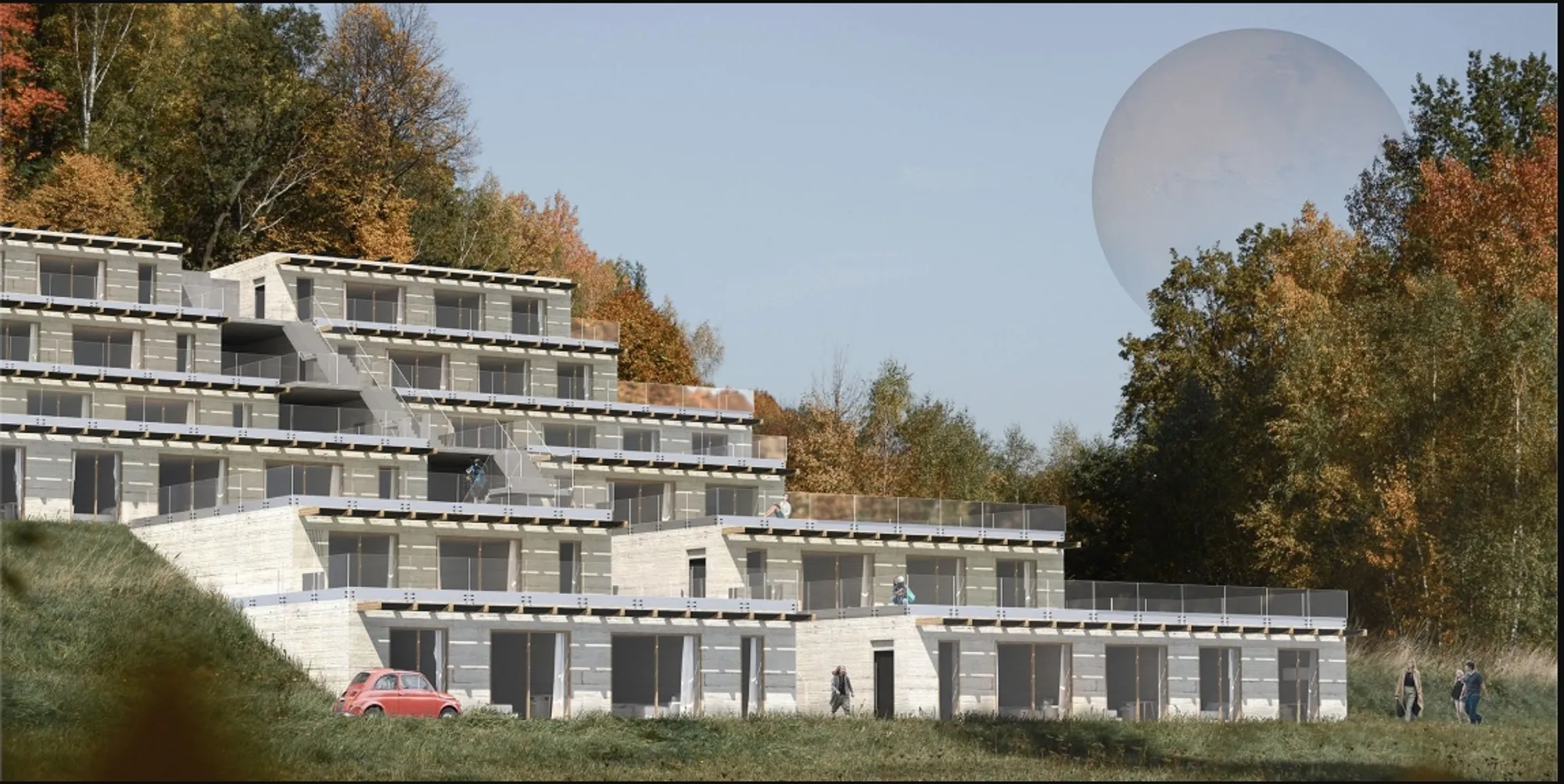 Slope Place Apartments: Residential Architecture Design That Adapts to Sloped Terrain