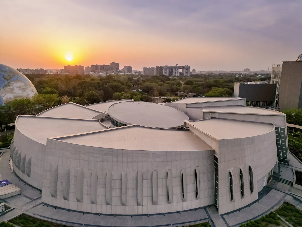 INI Design Studio Coils a Nautilus-Shaped Aquarium into Ahmedabad's Arid Science City