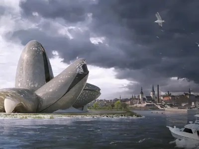 Tallinn's Pearl: A Shell-Shaped Opera House Rising from the Baltic Harbor