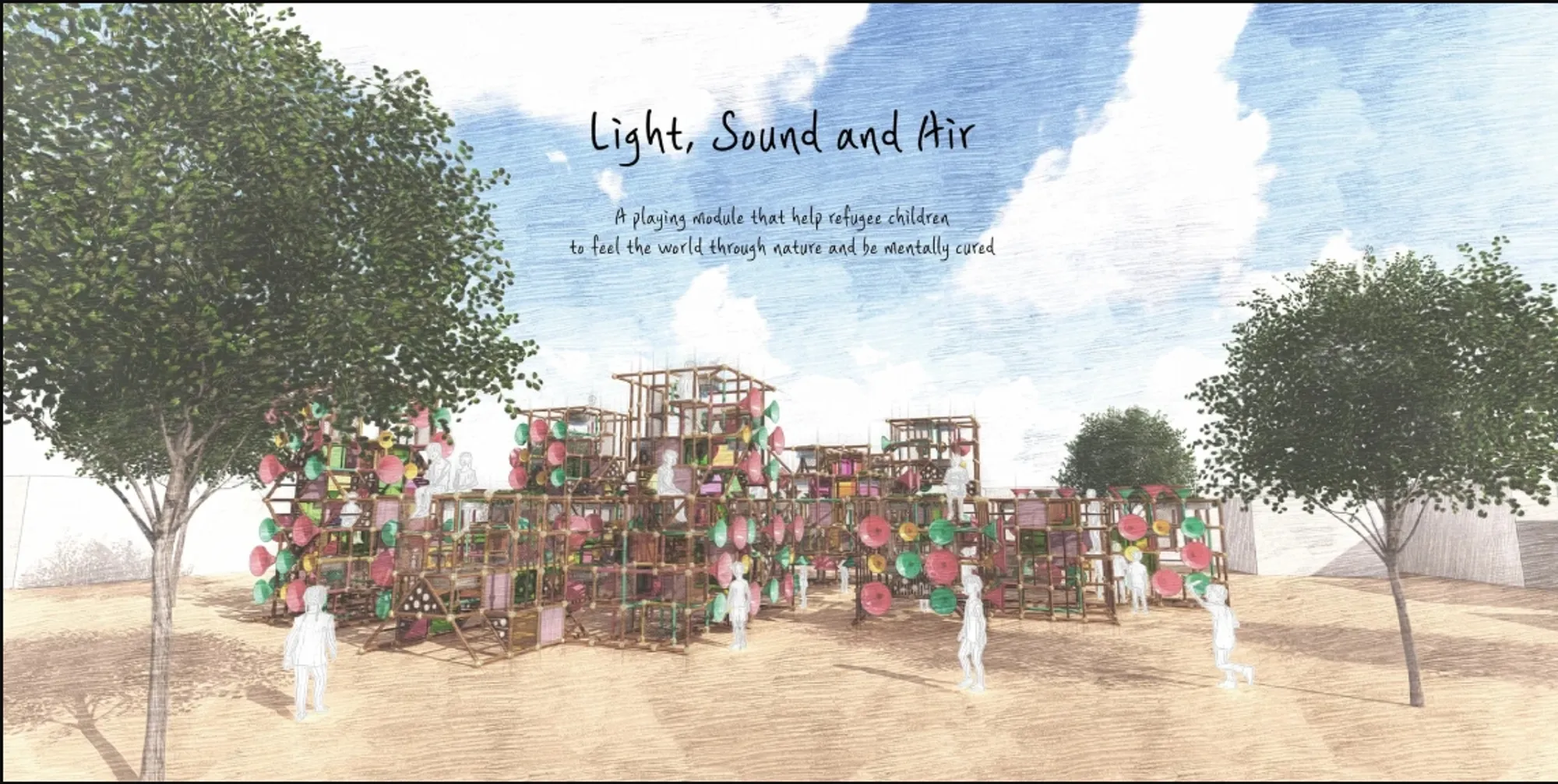 Light, Sound and Air: Modular Playground Design for Refugee Children