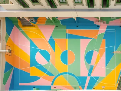 Studio Etienne Bastormagi Paints a Beirut Schoolyard Back to Life After the 2020 Explosion
