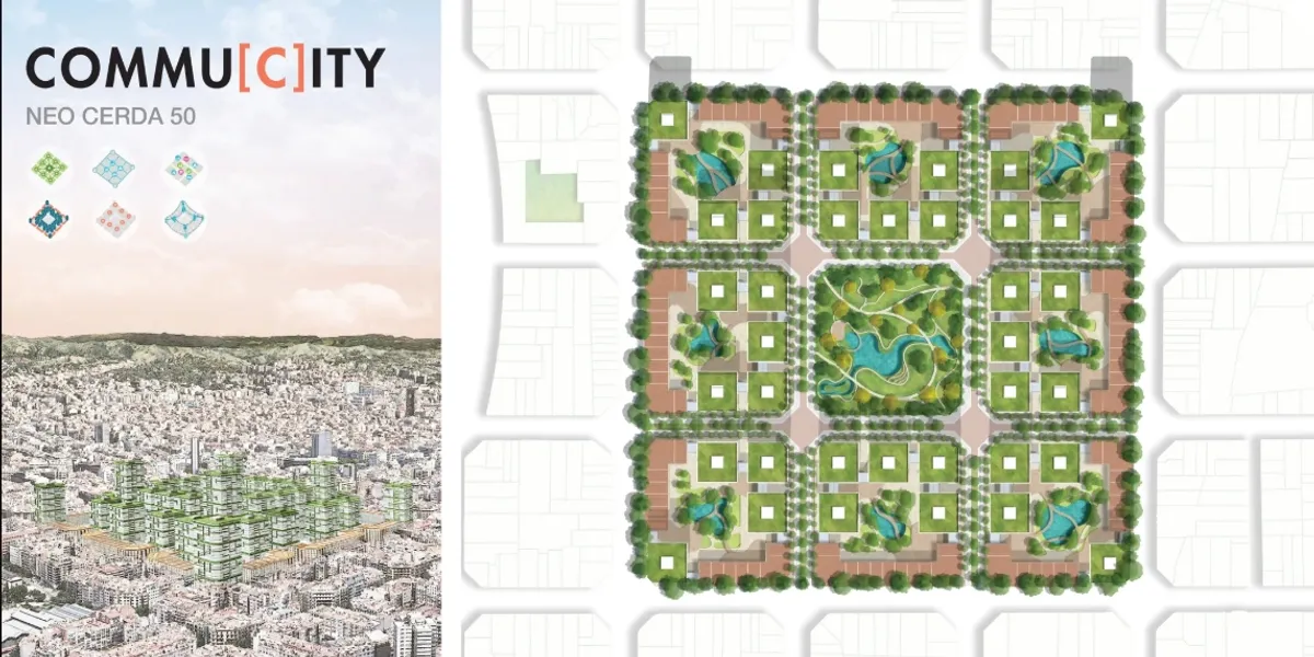 COMMU[C]ITY: Sustainable Architecture Reimagines Barcelona’s Hyperblock for 2050