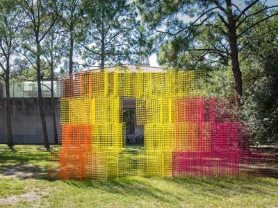 Rana Begum, an artist known for her work with bright colours and geometric shapes.