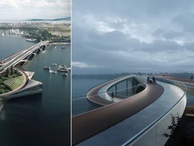 Intertwine Bridge, designed by MASS Lab to connect Reykjavík and Kópavogur in Iceland