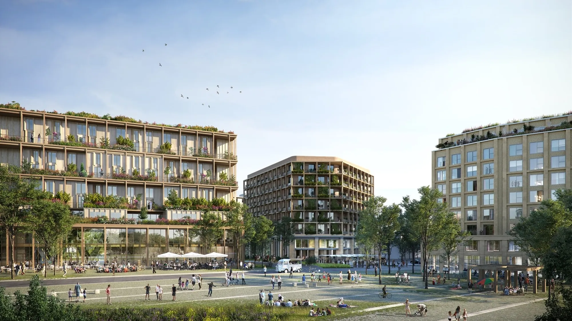 The winning design proposal for Helsinki's Makasiiniranta waterfront area aims to revitalize the area